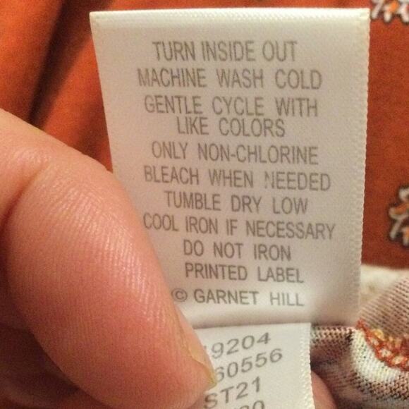 Garnet Hill Drop Waist Dress Size Medium Orange Red Floral Organic Cotton Boho - Picture 10 of 10